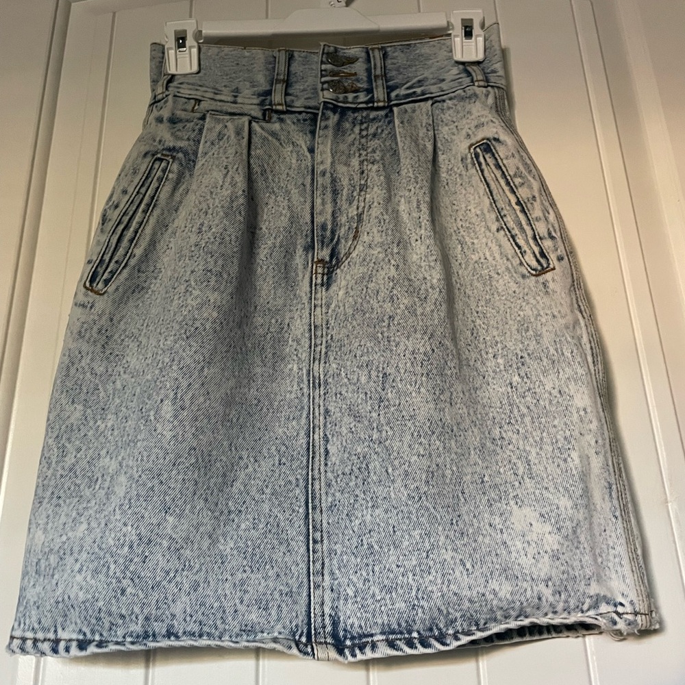 Jeanjer Jeans Vintage High Waisted Acid Wash Skirt Size 7/8